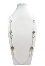 Coronet Coronet 31076 Long Two Tone Circles Necklace