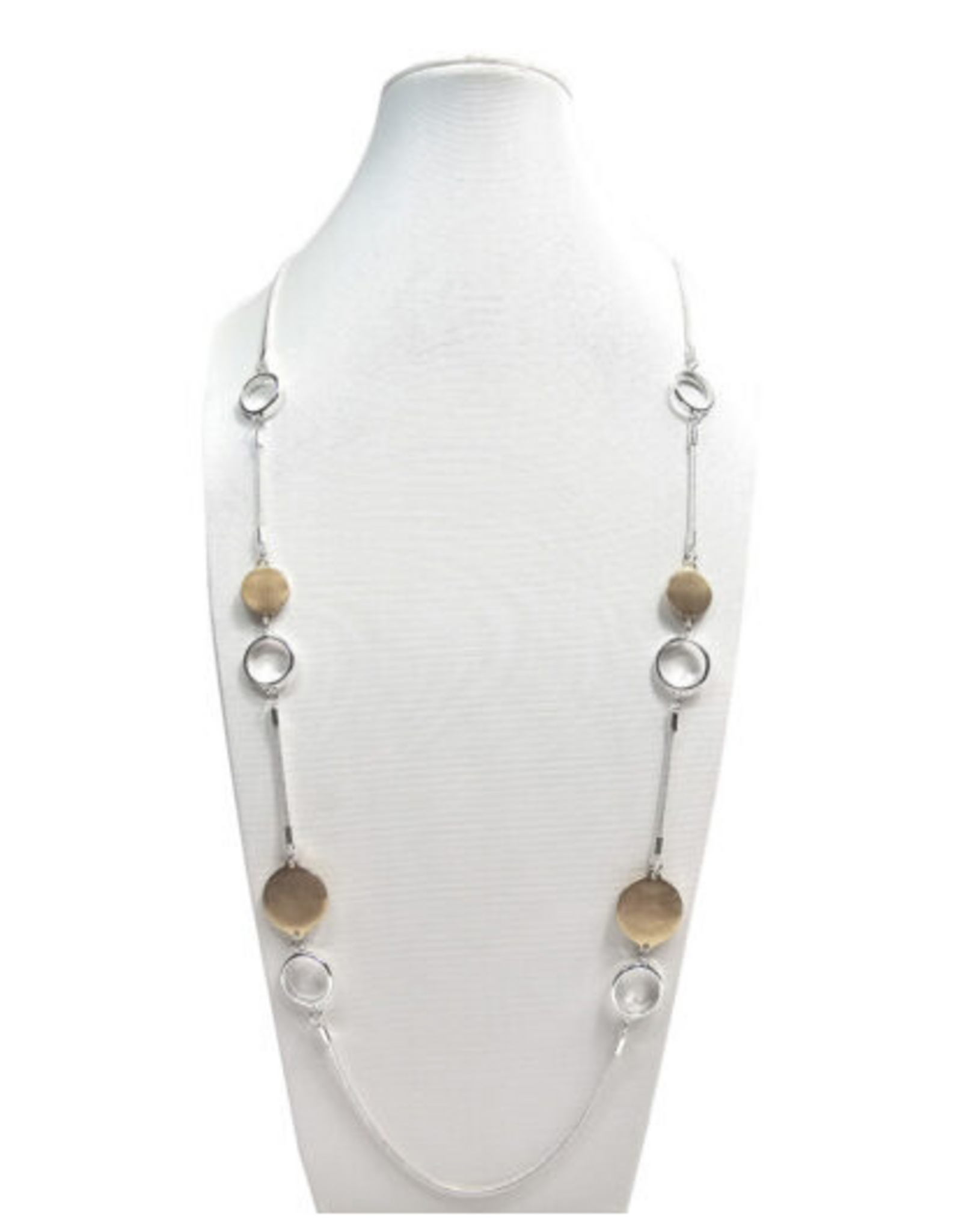 Coronet Coronet 31076 Long Two Tone Circles Necklace
