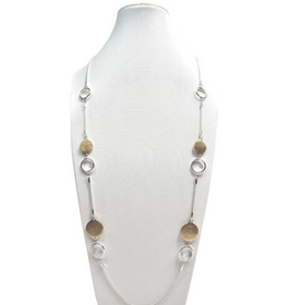 Coronet Coronet 31076 Long Two Tone Circles Necklace
