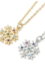 Coronet Jewelry Co Coronet 31153 Stainless Steel Snowflake w/Color Stones Necklace