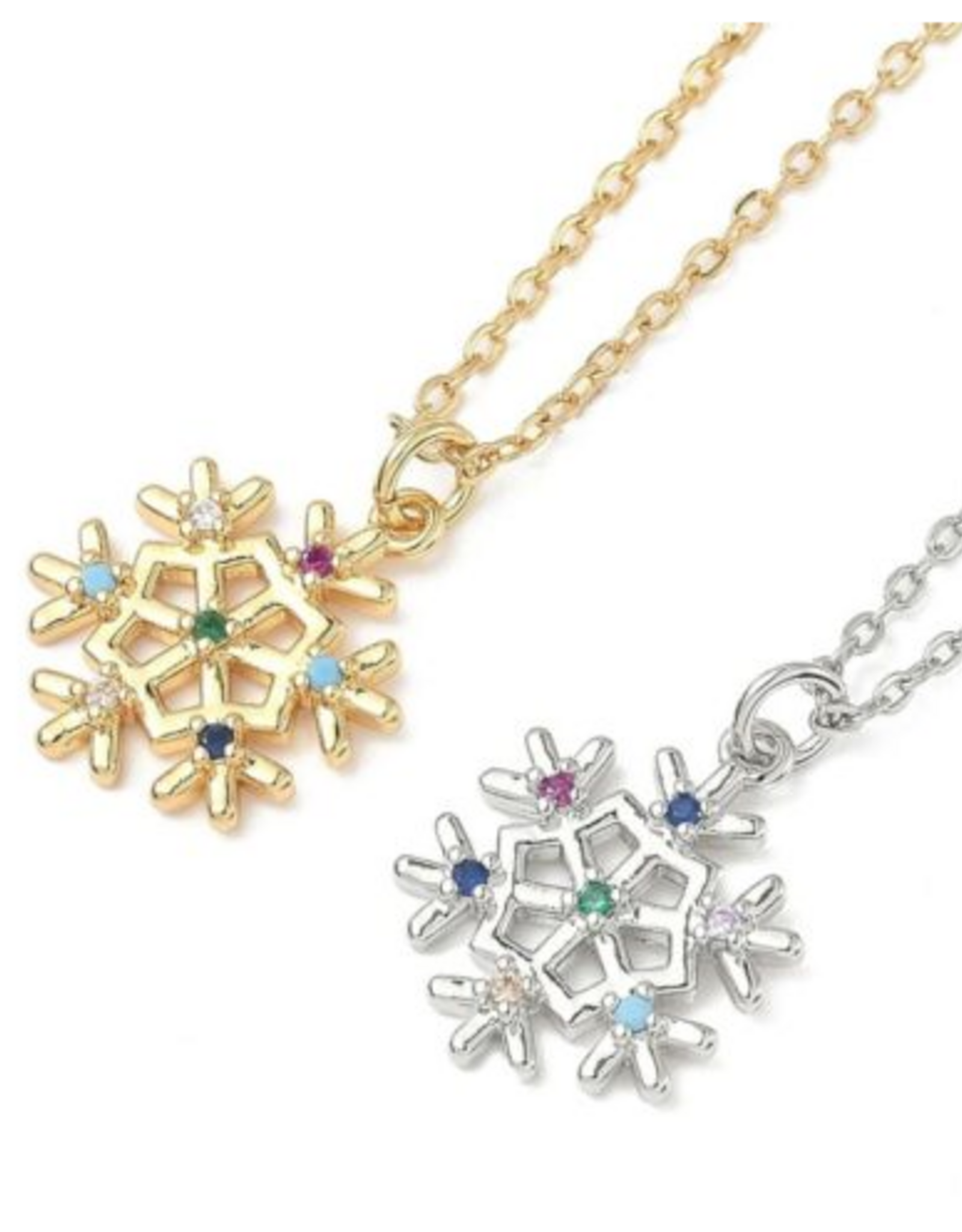 Coronet Jewelry Co Coronet 31153 Stainless Steel Snowflake w/Color Stones Necklace