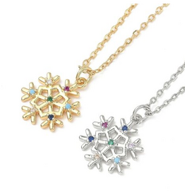Coronet Jewelry Co Coronet 31153 Stainless Steel Snowflake w/Color Stones Necklace
