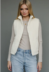 Panache Apparel Panache Cream Corduroy  Zip Up Vest