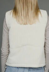 Panache Apparel Panache Cream Corduroy  Zip Up Vest