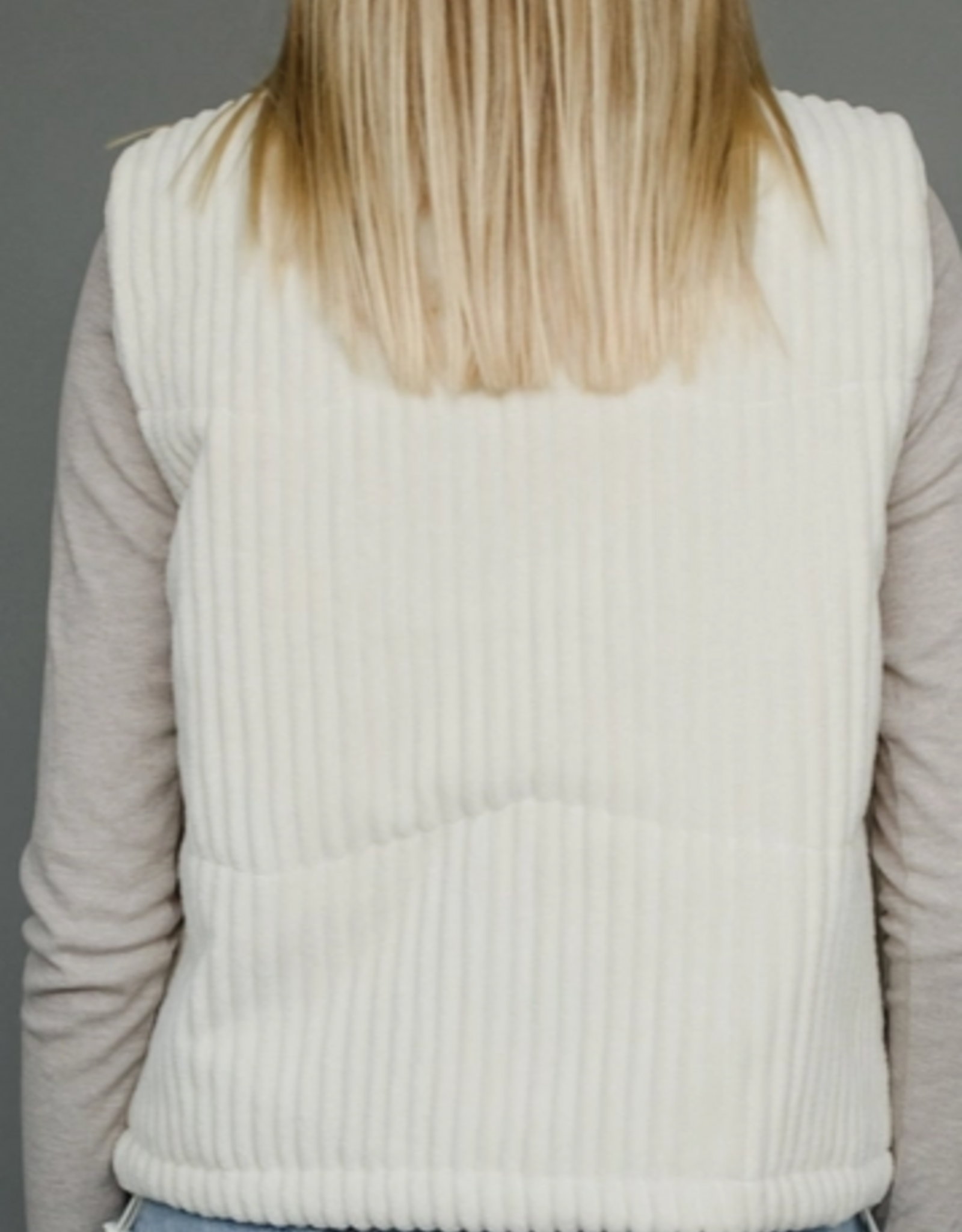Panache Apparel Panache Cream Corduroy  Zip Up Vest