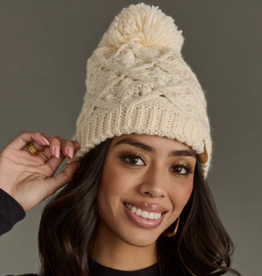 Panache Apparel Panache Cream Knit Pom Hat