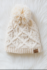 Panache Apparel Panache Cream Knit Pom Hat