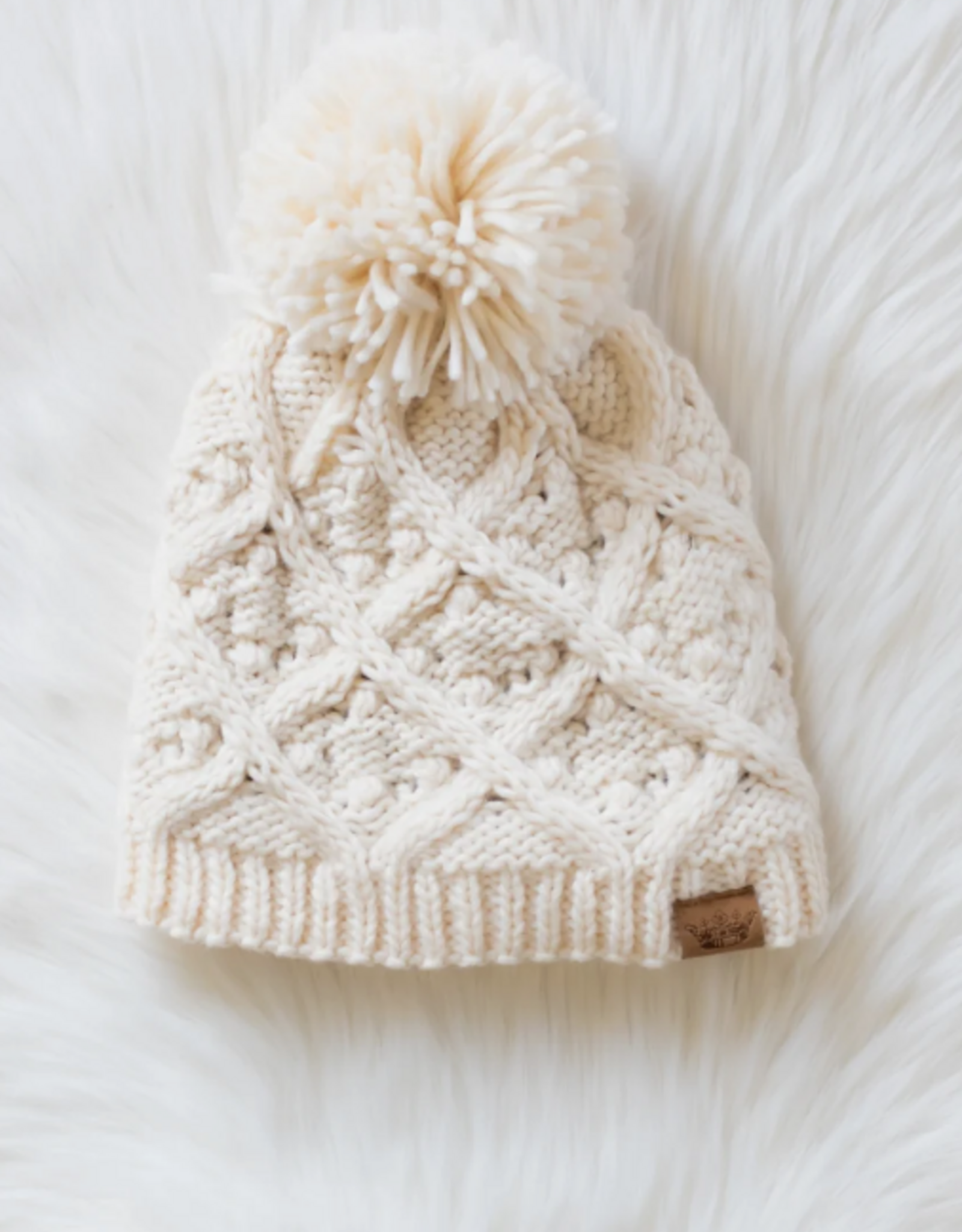 Panache Apparel Panache Cream Knit Pom Hat