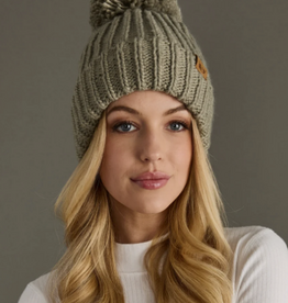Panache Apparel Panache Dusty Sage Knit Pom Hat