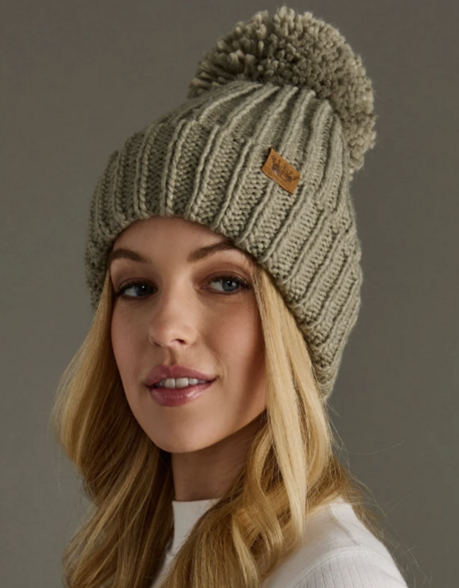 Panache Apparel Panache Dusty Sage Knit Pom Hat