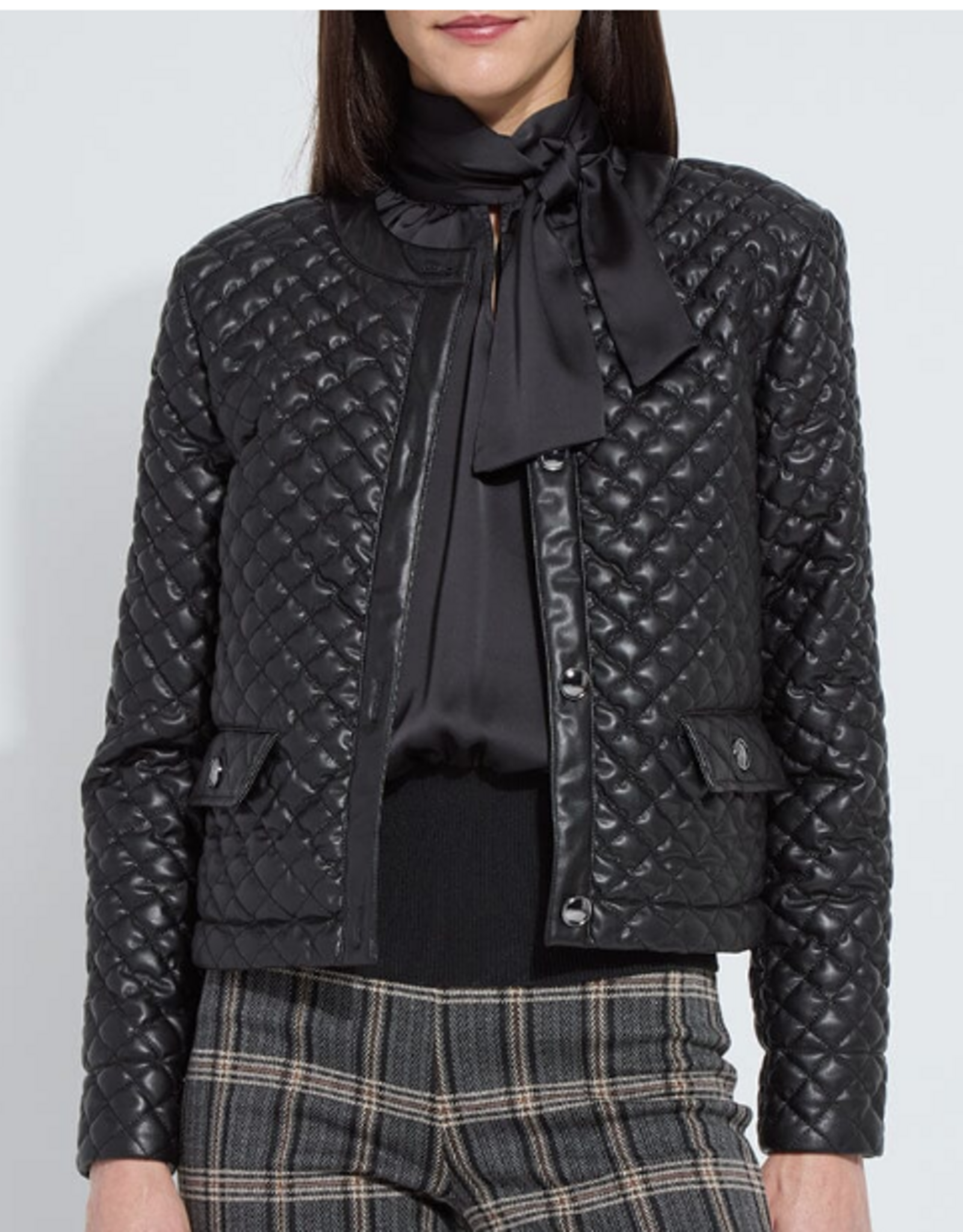 Lysse Lysse  Aurelle Black Quilted Vegan Leather Jacket