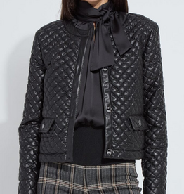 Lysse Lysse  Aurelle Black Quilted Vegan Leather Jacket