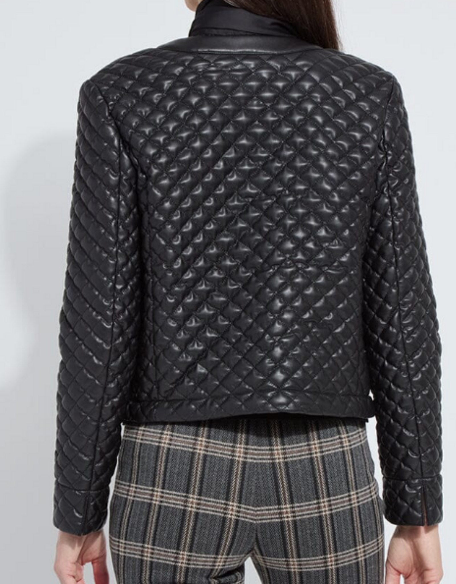Lysse Lysse  Aurelle Black Quilted Vegan Leather Jacket