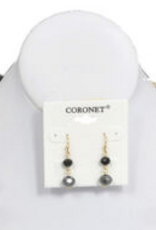 Coronet Coronet Gold/Black Beaded Earring