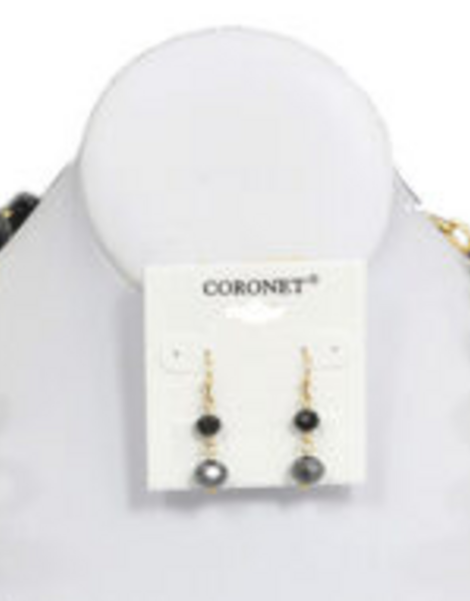 Coronet Coronet Gold/Black Beaded Earring