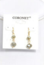 Coronet Coronet Gold/Grey Beaded Earring