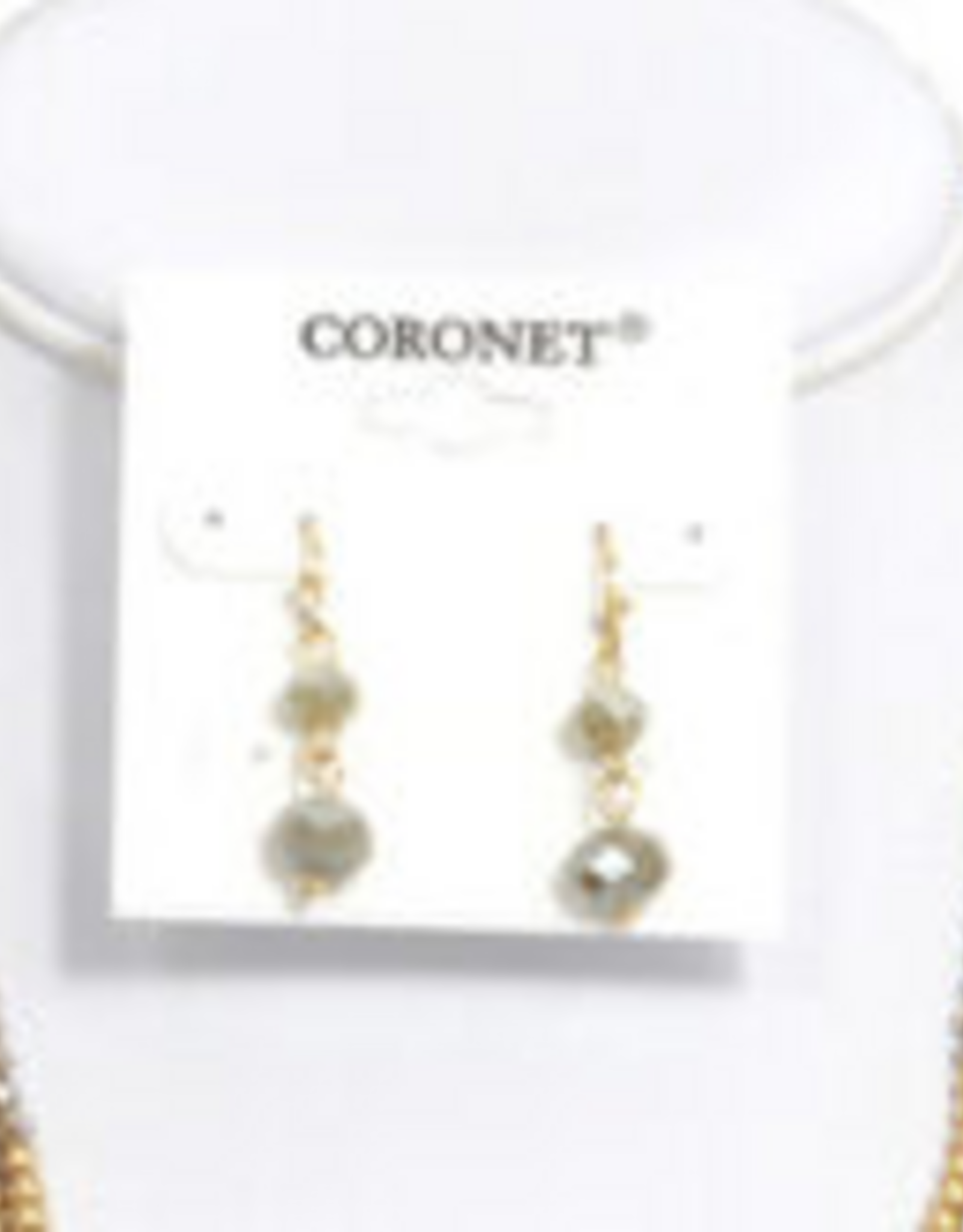 Coronet Coronet Gold/Grey Beaded Earring