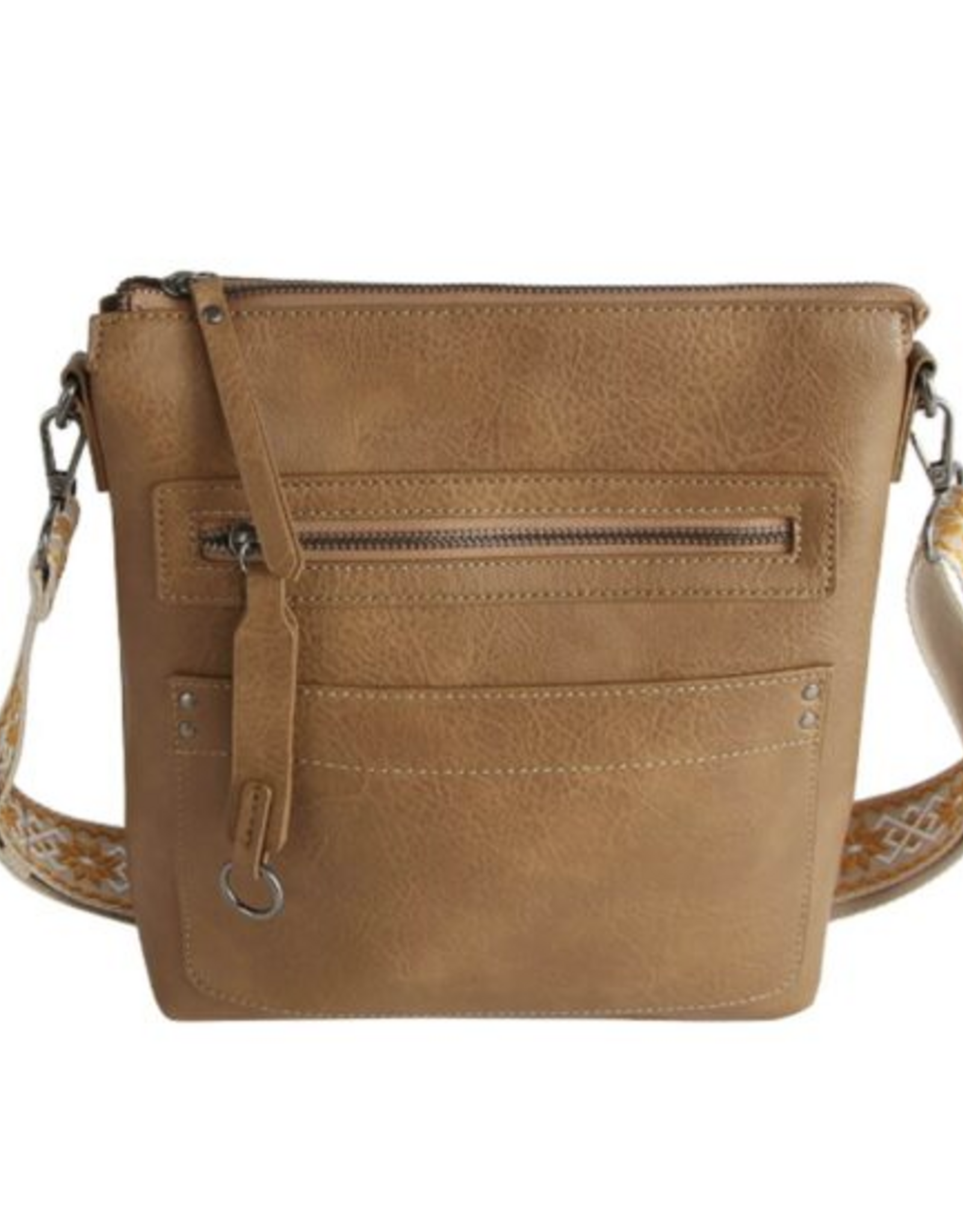 Coronet Jewelry Co Coronet Mocha Front Zip Crossbody w/Guitar Strap