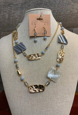 Coronet Coronet 30028N Long Gold Mixed Material Necklace