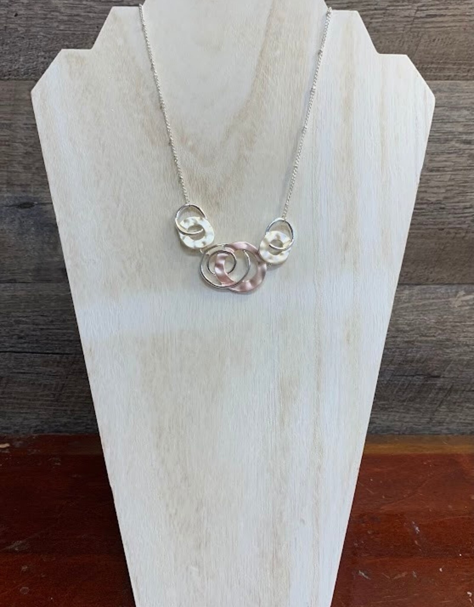 Coronet Jewelry Co Coronet Silver/Pink Enamel Circles Necklace