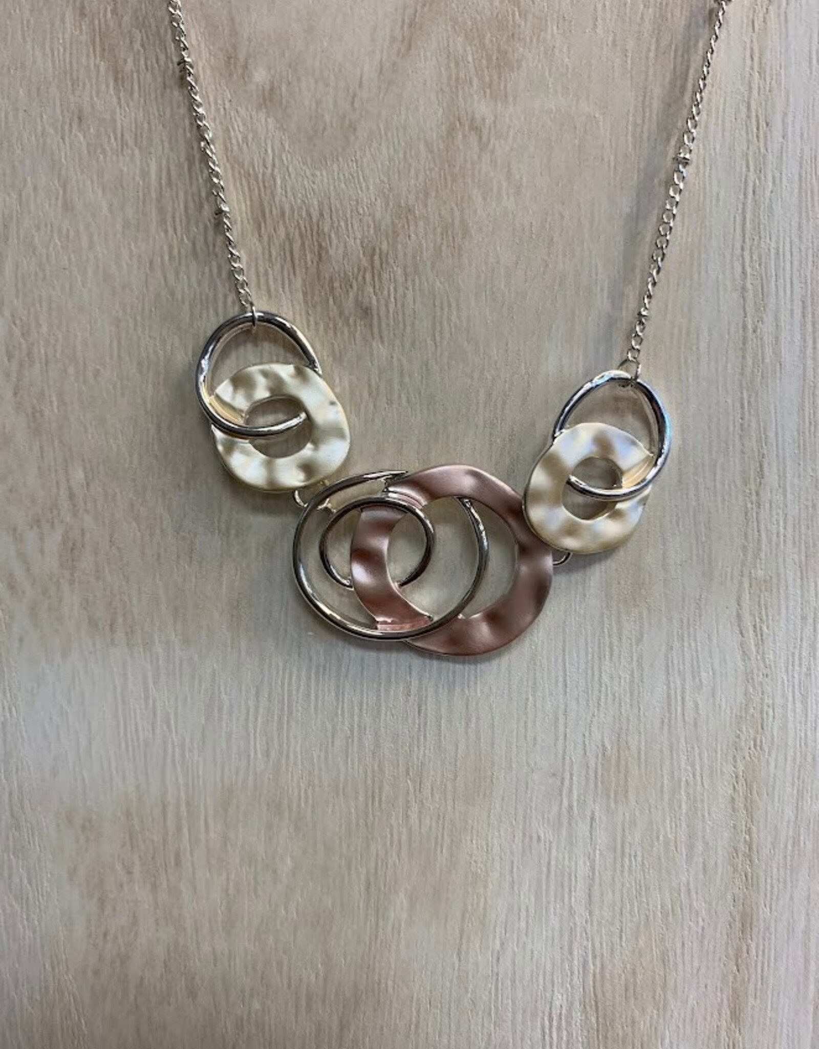 Coronet Jewelry Co Coronet Silver/Pink Enamel Circles Necklace