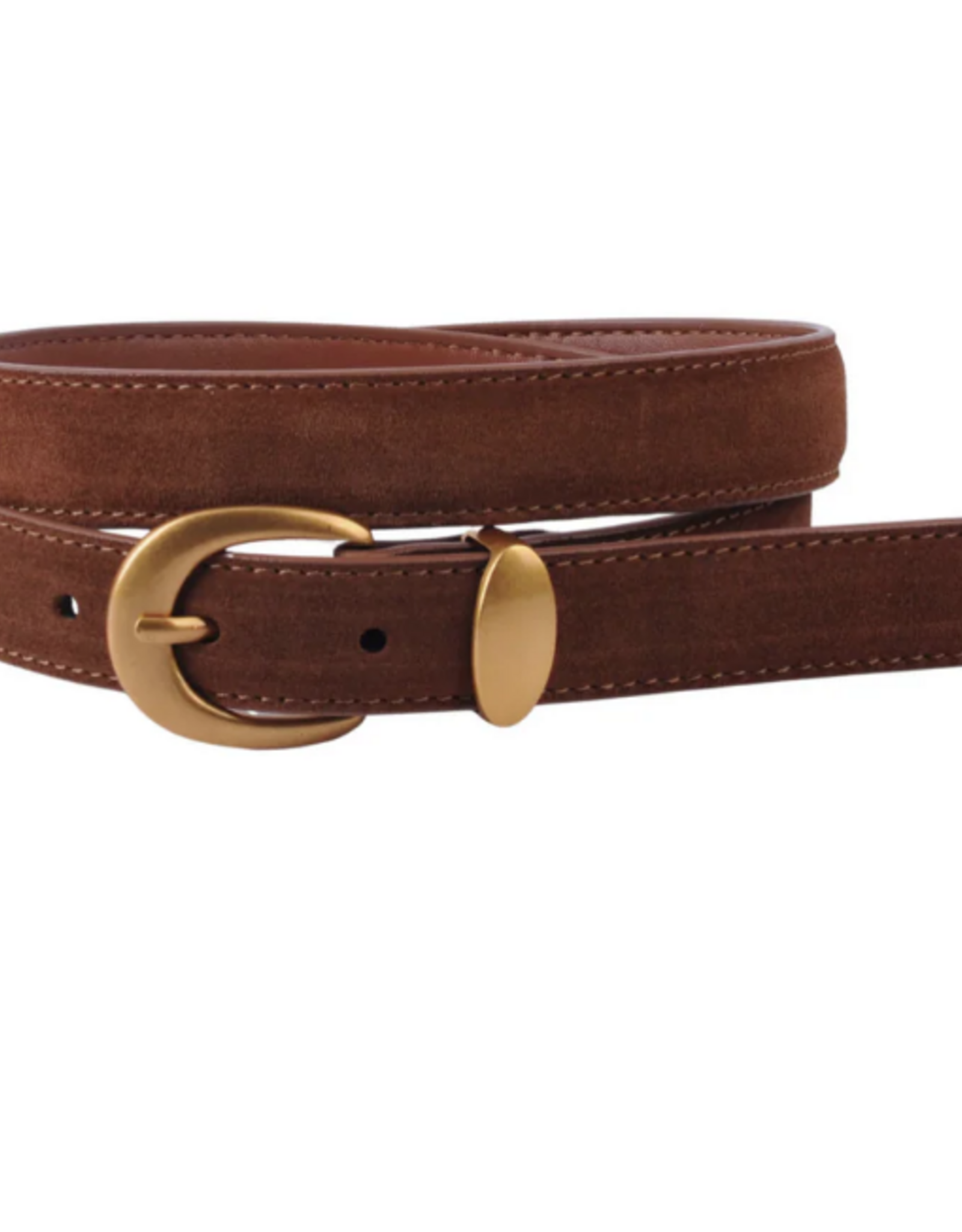 Most Wanted Co Most Wanted  Suede with Gold Curve Buckle Belt