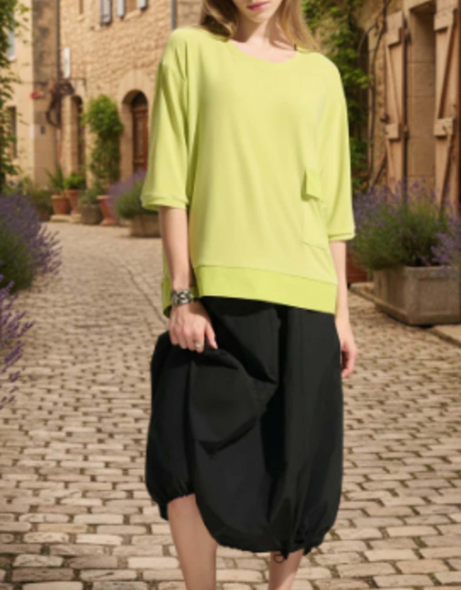 Joseph Ribkoff Joseph Ribkoff   Honey Dew Melon S/S Tunic Top