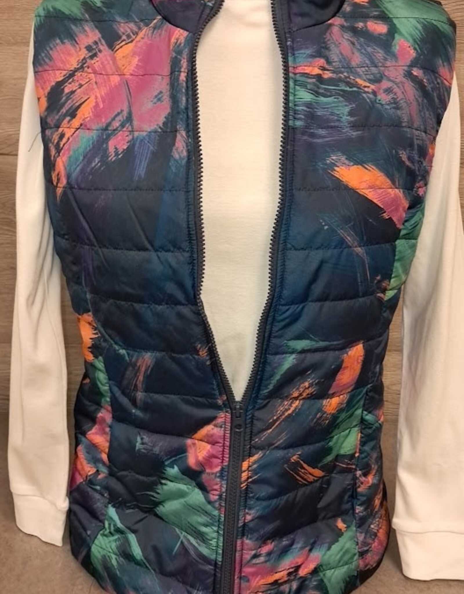 GG Jeans GG Jeans Navy Multi Colored Quilted Vest