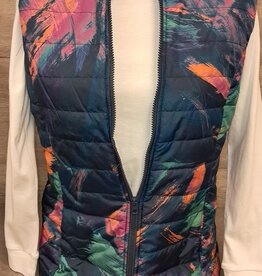 GG Jeans GG Jeans Navy Multi Colored Quilted Vest