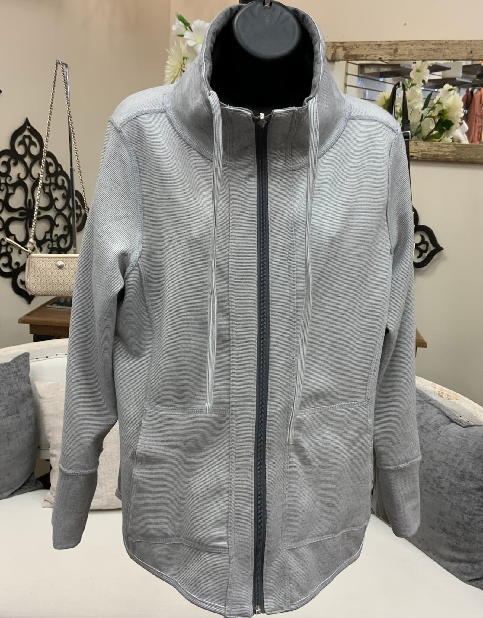 Lulu B Lulu B Grey  Reversible Zip Up Jacket AH