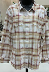 Karenhart Kerenhart  Burgandy  Plaid Button Up Flannel Top LK