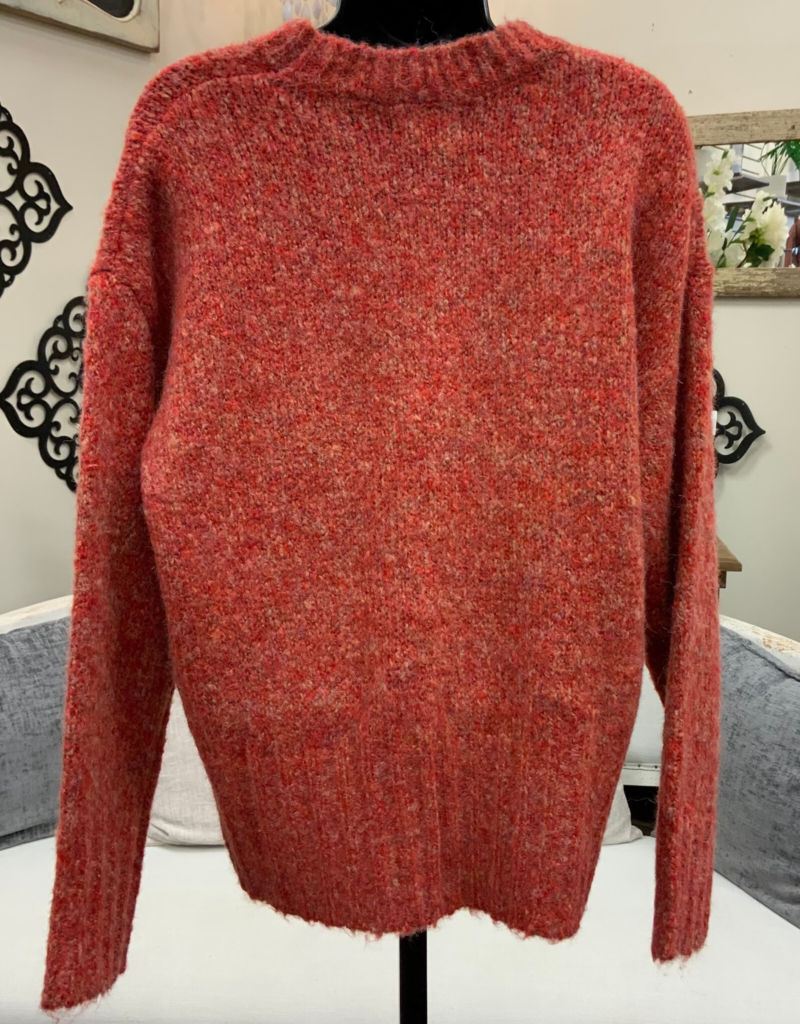 Papillon Papillon  Rust Marble Sweater LS