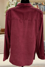 Karenhart Kerenhart  Wine Corduroy  Button Up Top LS