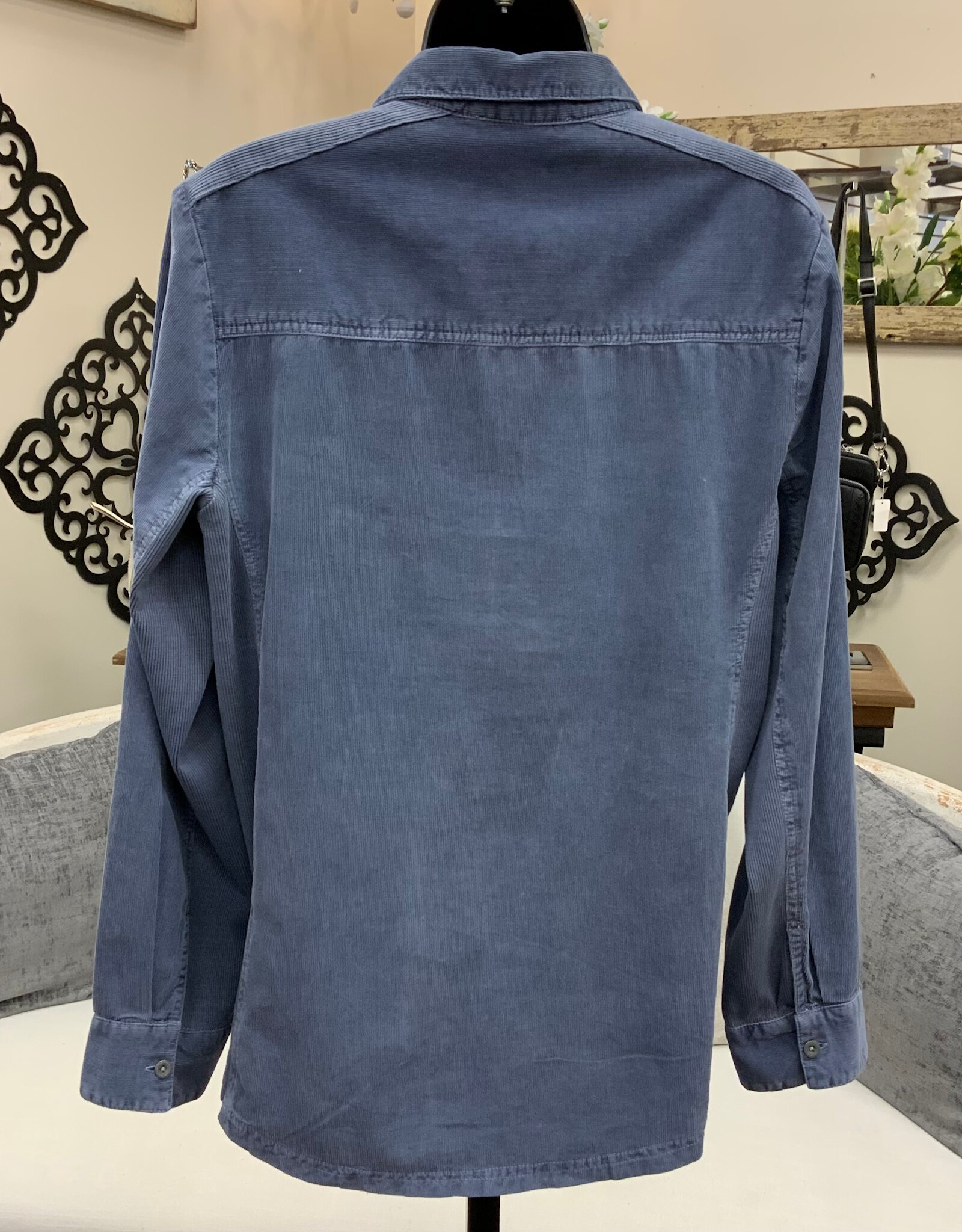 Karenhart Kerenhart  Indigo Corduroy  Button Up Top LS