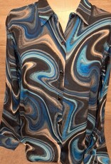 APNY APNY  Blue Multi Button-up W/Roll-up Sleeve CL APNY APNY  Blue Multi Button-up W/Roll-up Sleeve CL