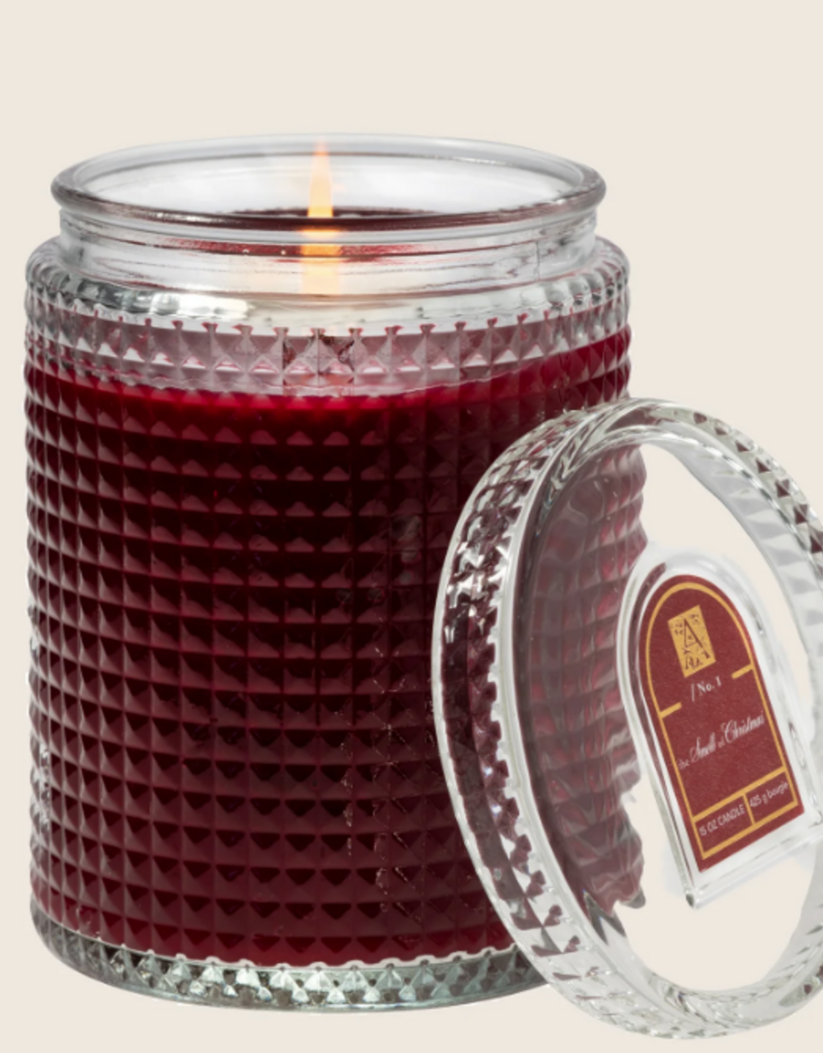 Aromatique Aromatique Smell of Christmas Textured Glass Candle W/Lid 15 0z BO