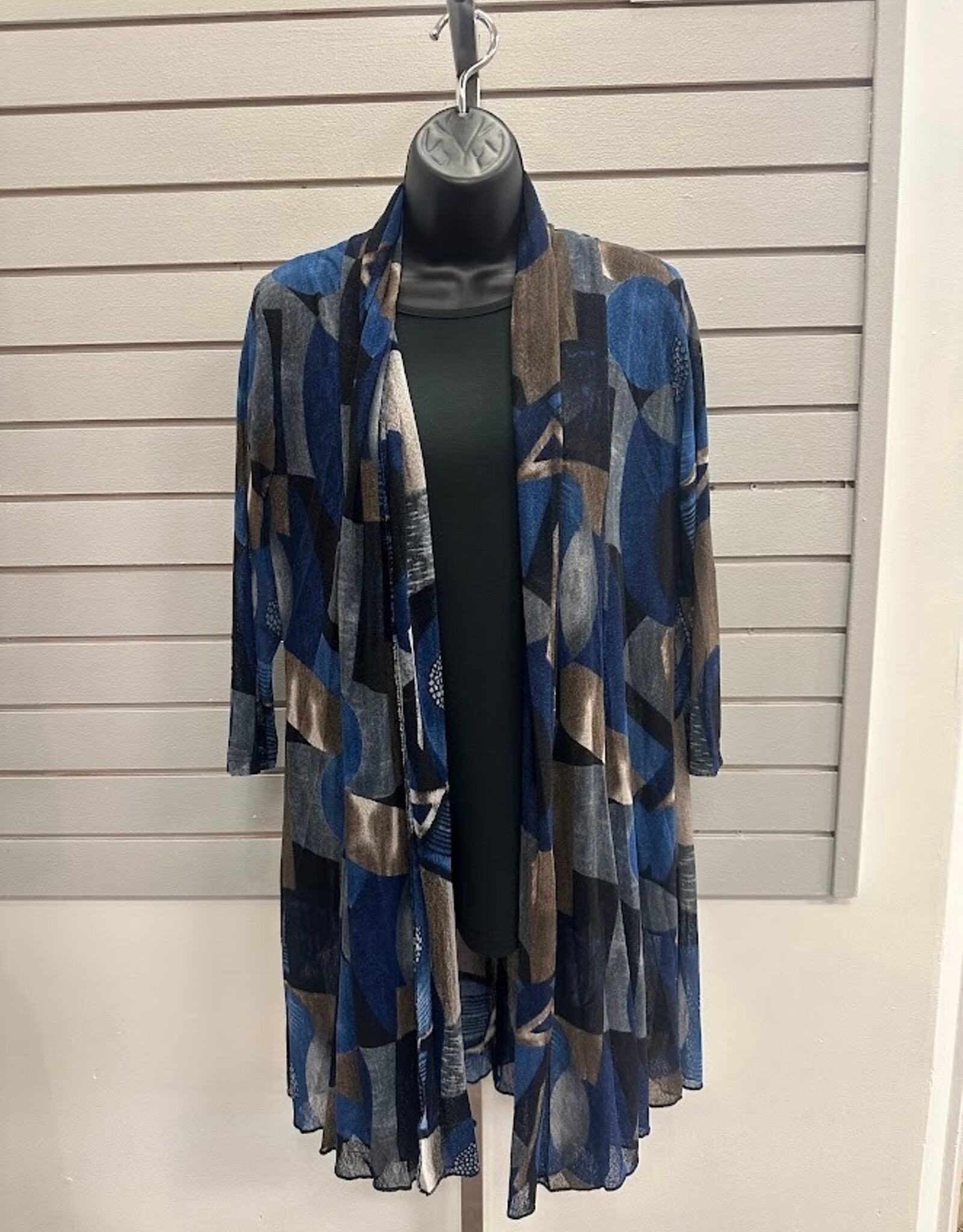 Creation Creations  Blue Sheer Open Front Cardigan