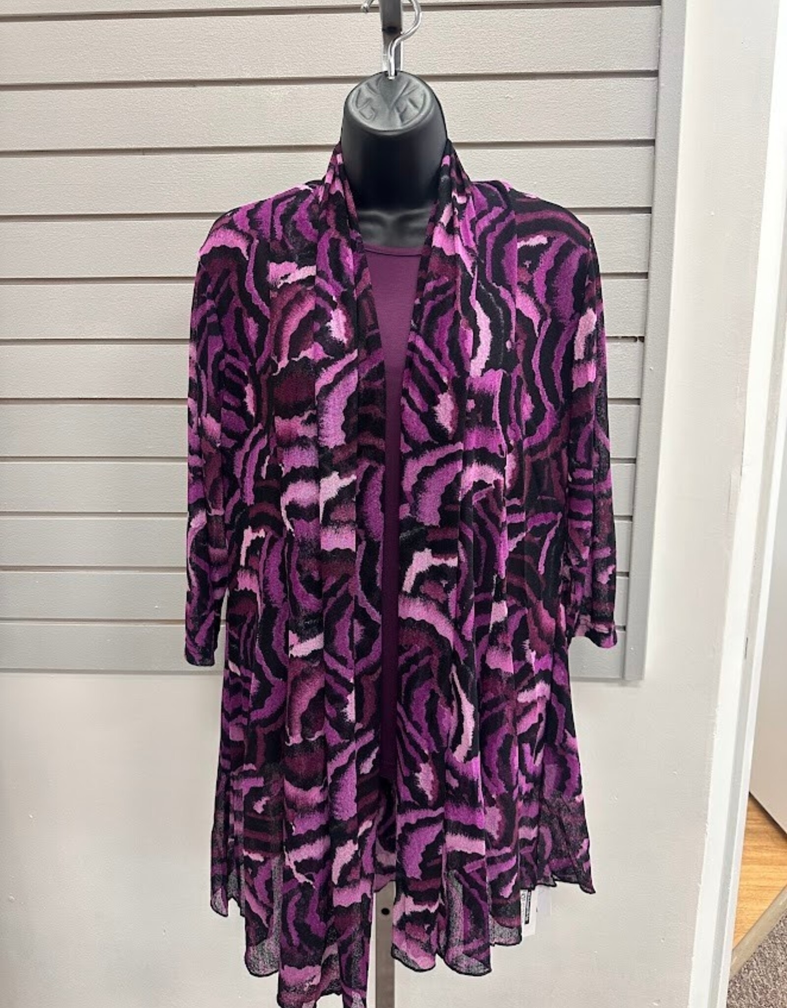 Creation Creations Plum Sheer Open Front Cardigan