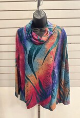 Creation Creation Multi Color Cowl Neck Long Sleeve Top
