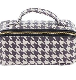 Karma  Mini Houndstooth Zip Cosmetic Bag