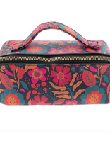 Karma  Red Floral Zip Cosmetic Bag