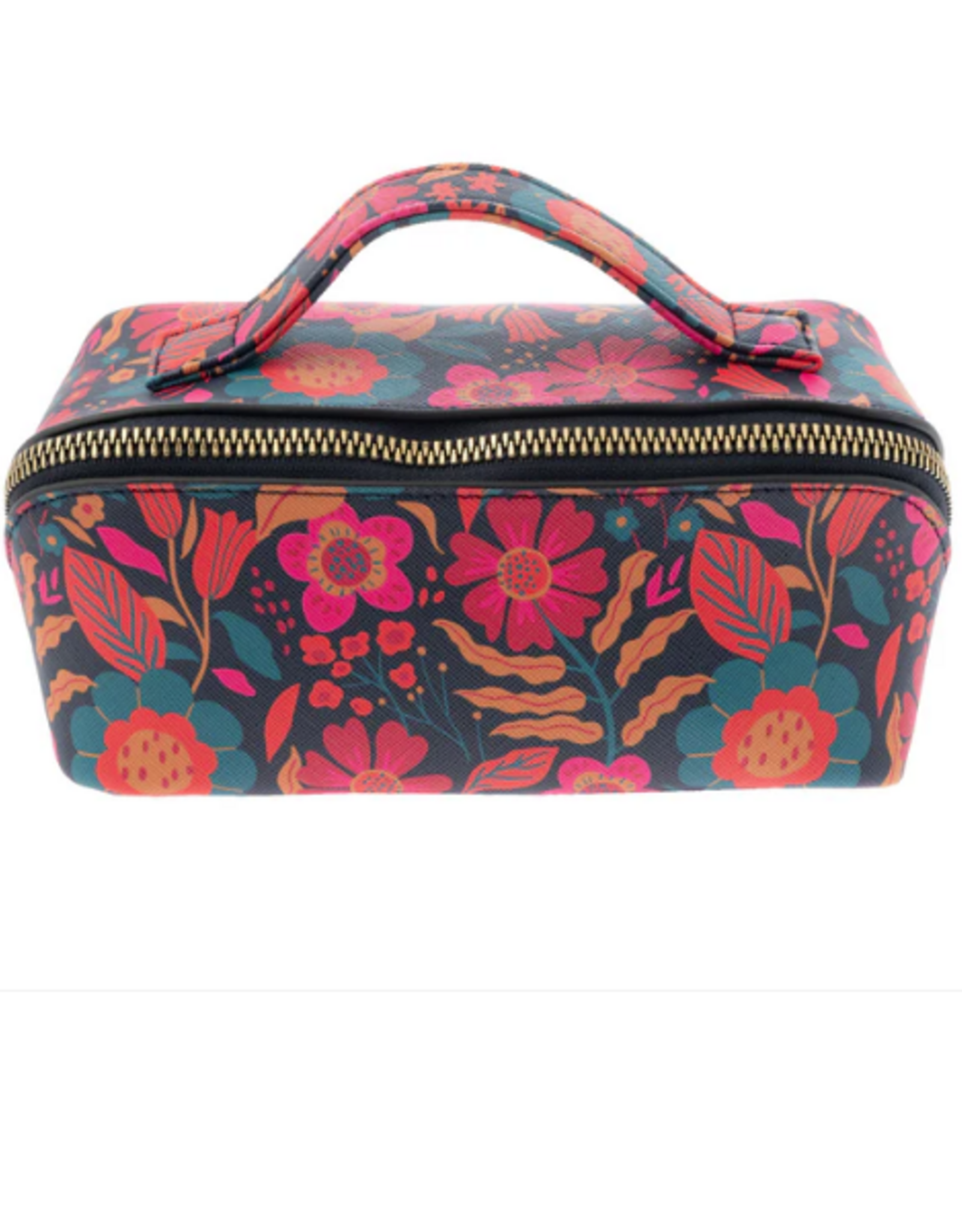 Karma  Red Floral Zip Cosmetic Bag