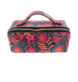 Karma Red Floral Zip Cosmetic Bag