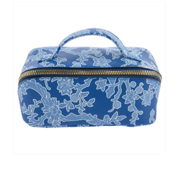 Karma  Blue Floral Zip Cosmetic Bag