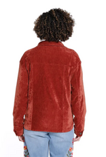 Sharon Young Inc Tru Luxe Rust Velveteen  Snap Up Shirt Jacket