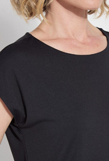 Lysse Lysse Black Round Neck Short Sleeve Top