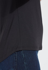 Lysse Lysse Black Round Neck Short Sleeve Top