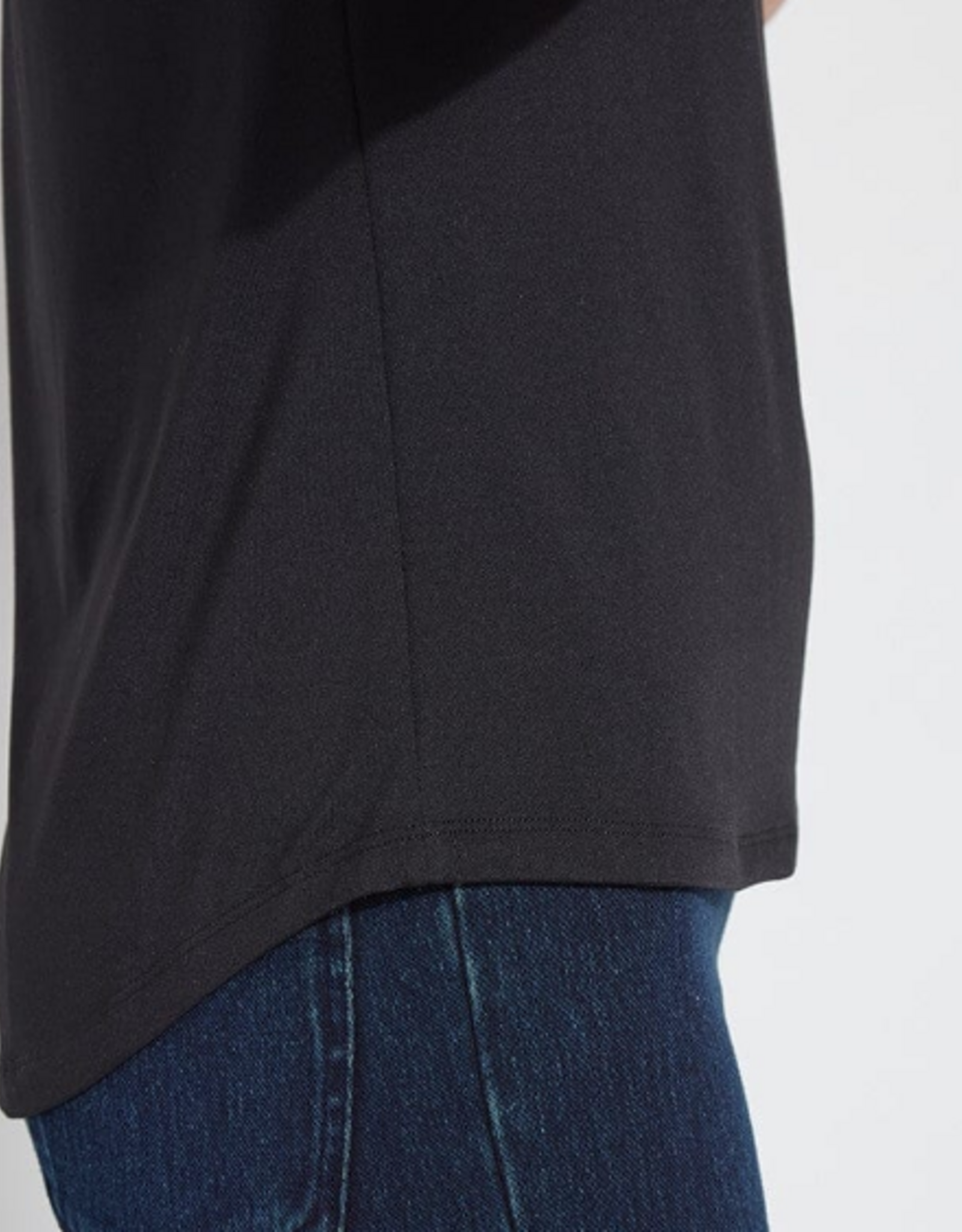 Lysse Lysse Black Round Neck Short Sleeve Top