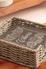 Karma Woven Cocktail Napkin Holder with Napkins