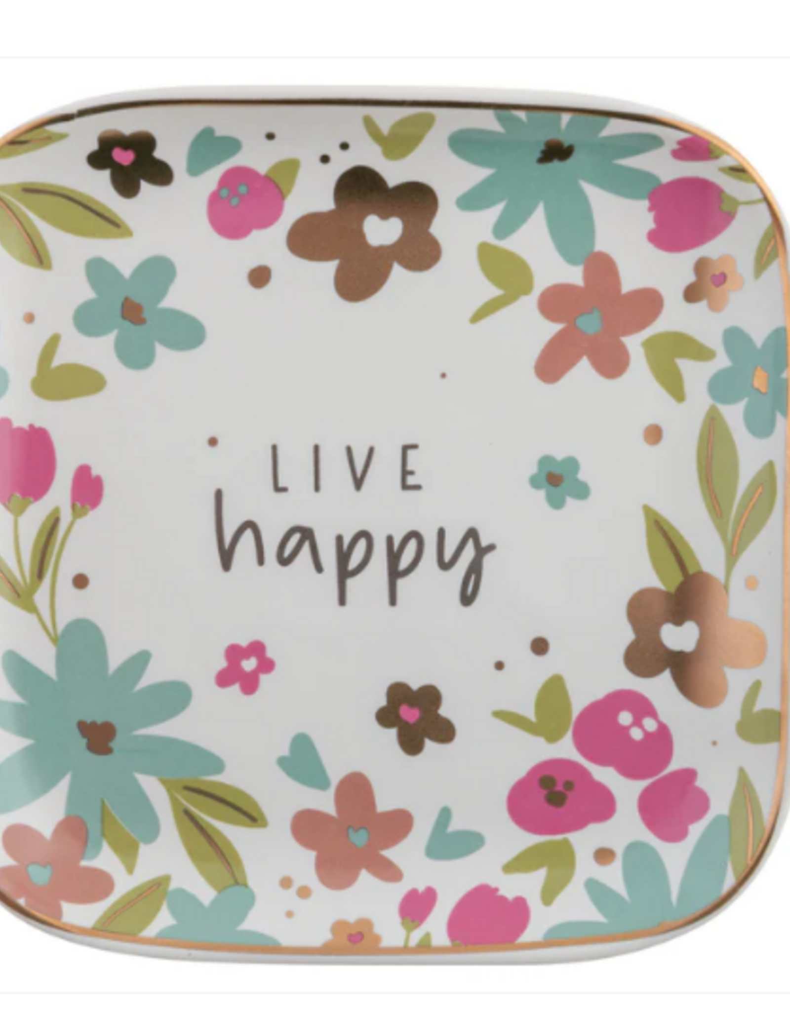 Karma  Live Happy Floral Trinket Tray
